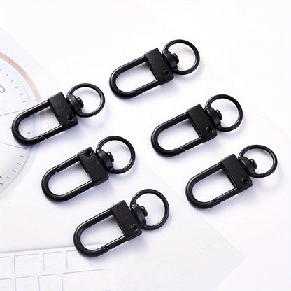 50-Piece Black Metal Swivel Lobster Clasp Set