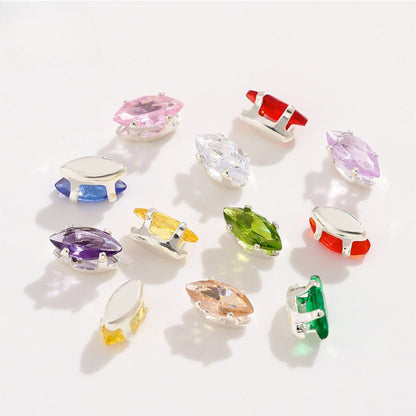 3x6 mm Crystal Zircon Horse-Eye Claw Beads