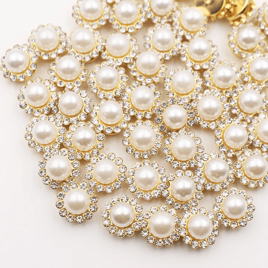 Golden Flower Claw Rhinestone Embellishments