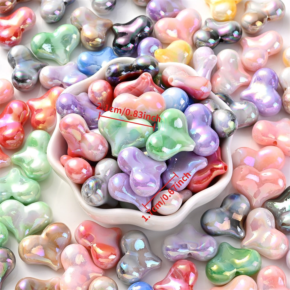 Acrylic AB Heart Beads