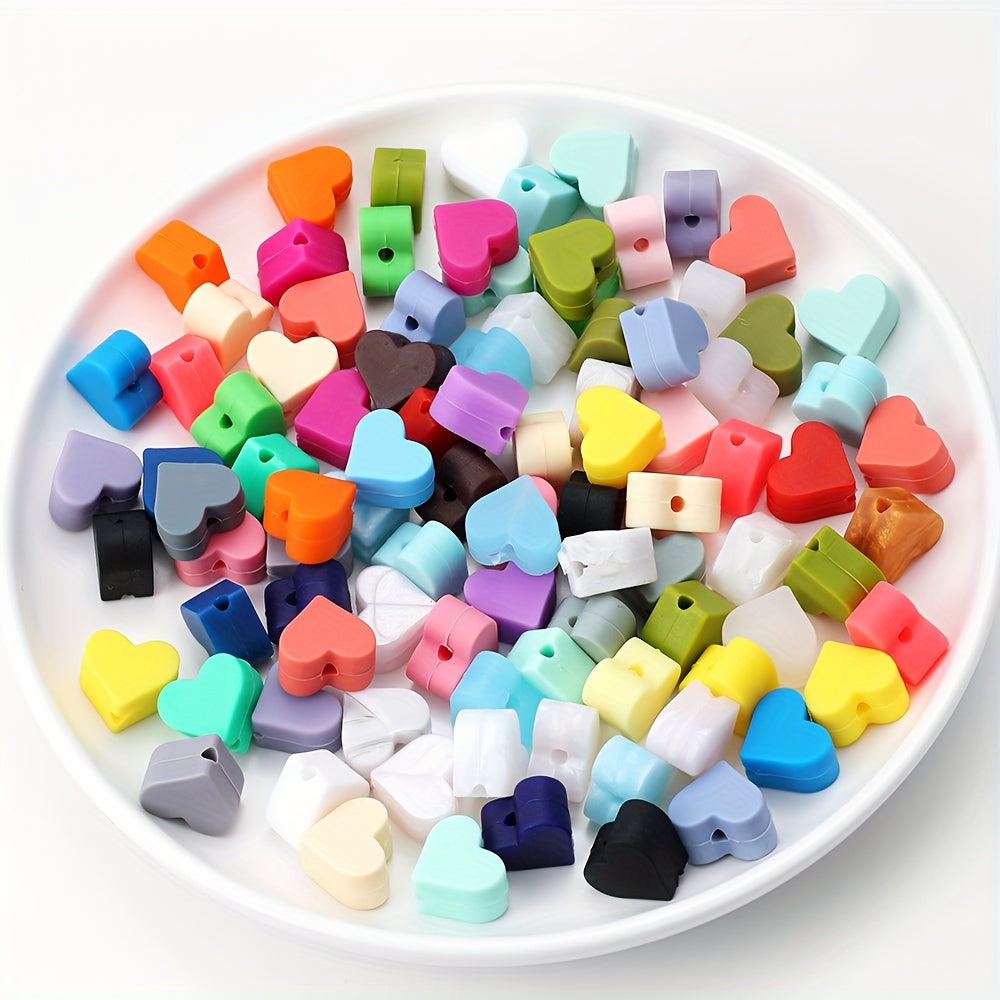 10PCS 13×14mm Love-Shaped Silicone Bead Set