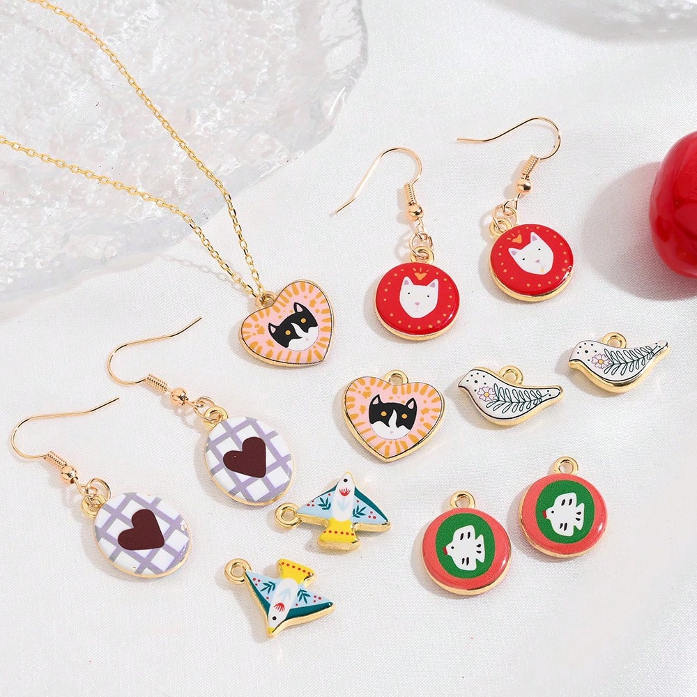 Vintage Enamel Animal and Symbol Charms