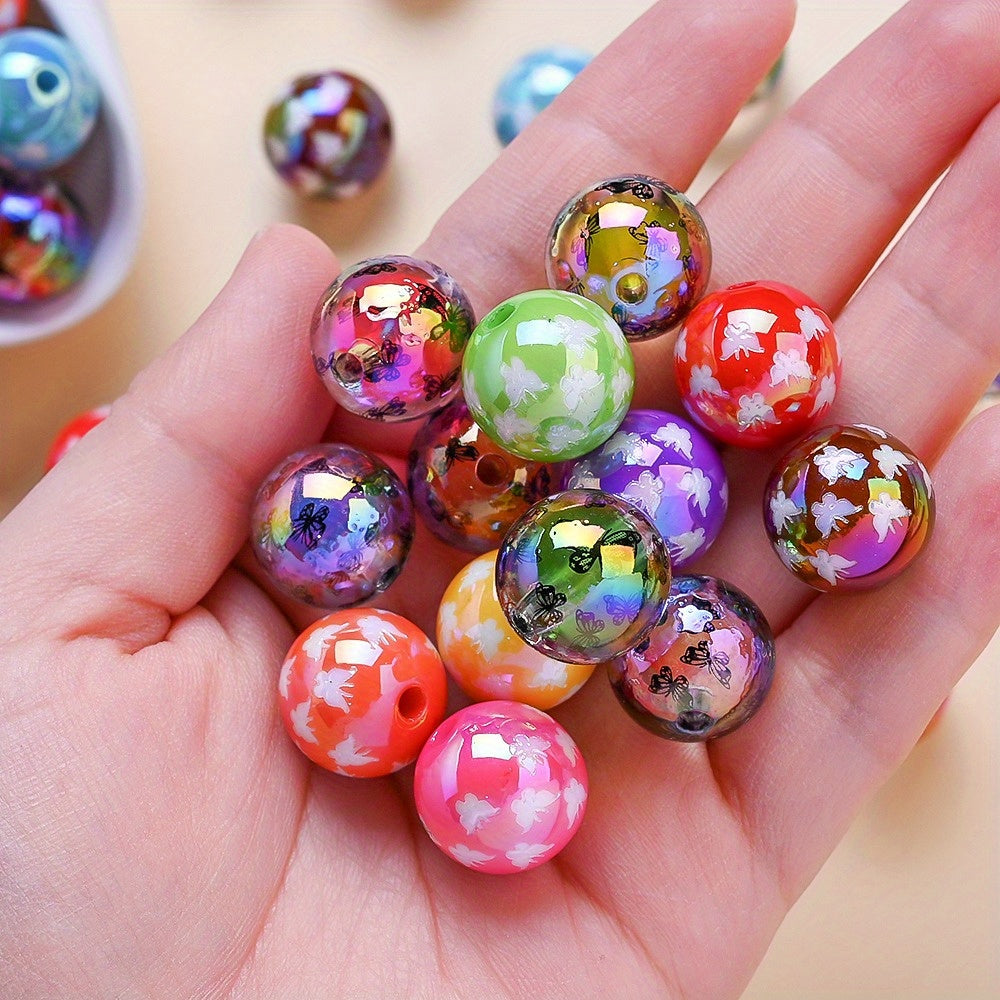 Butterfly Printed Acrylic Beads