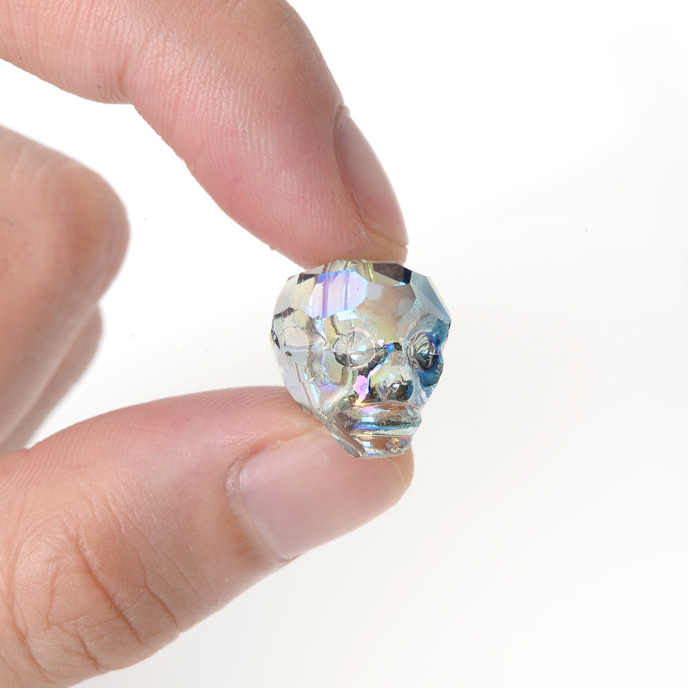 5PCS 14mm Skull Glass Crystal-Style Bead Set