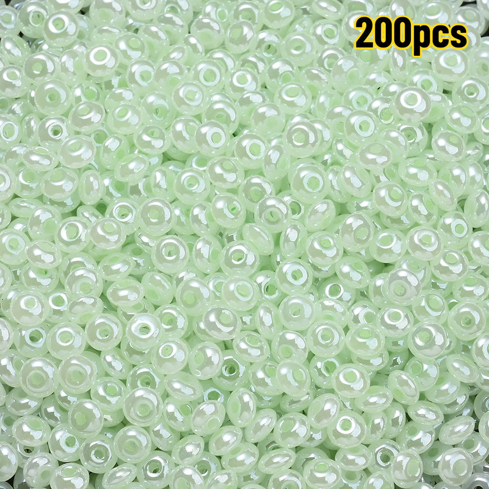 200-Piece 5 mm Glossy Ice Cream Glass Beads