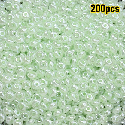 200-Piece 5 mm Glossy Ice Cream Glass Beads