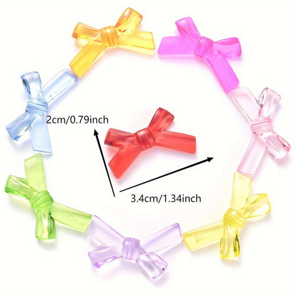 Clear Bow Tie Acrylic Flatback Beads
