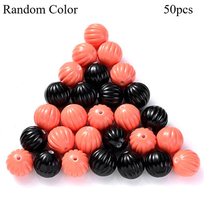 50pcs 15mm Acrylic Pumpkin Beads