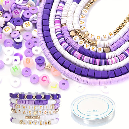 1SET Mixed Soft Clay, Acrylic & CCB Bead Kit with Cord