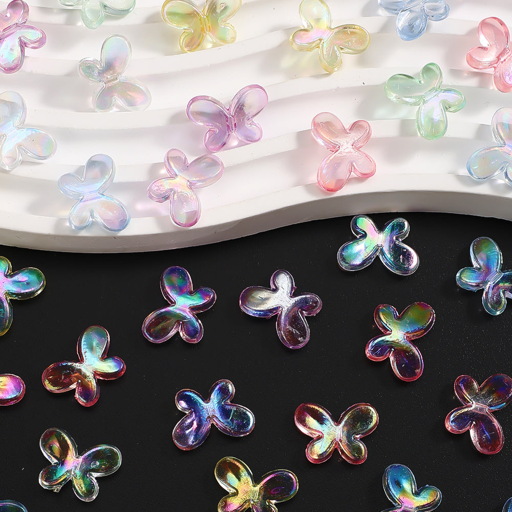 Clear Butterfly Acrylic Beads