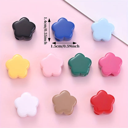 30PCS 14×15mm Multicolor Plum Blossom Acrylic Bead Set