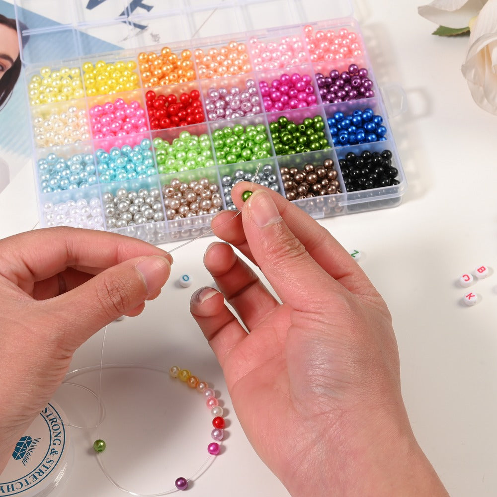 6 mm Colorful Imitation Pearl Beads Jewelry Making Kit