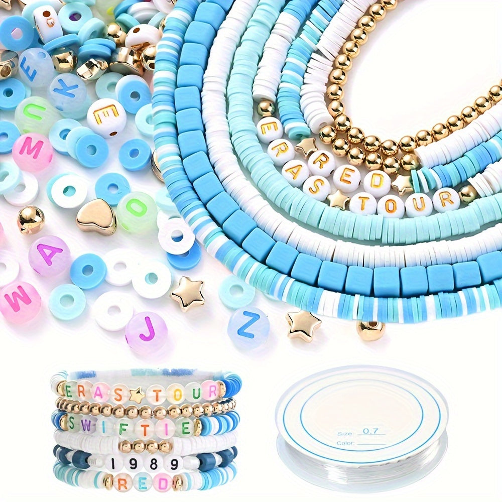 1SET Mixed Soft Clay, Acrylic & CCB Bead Kit with Cord