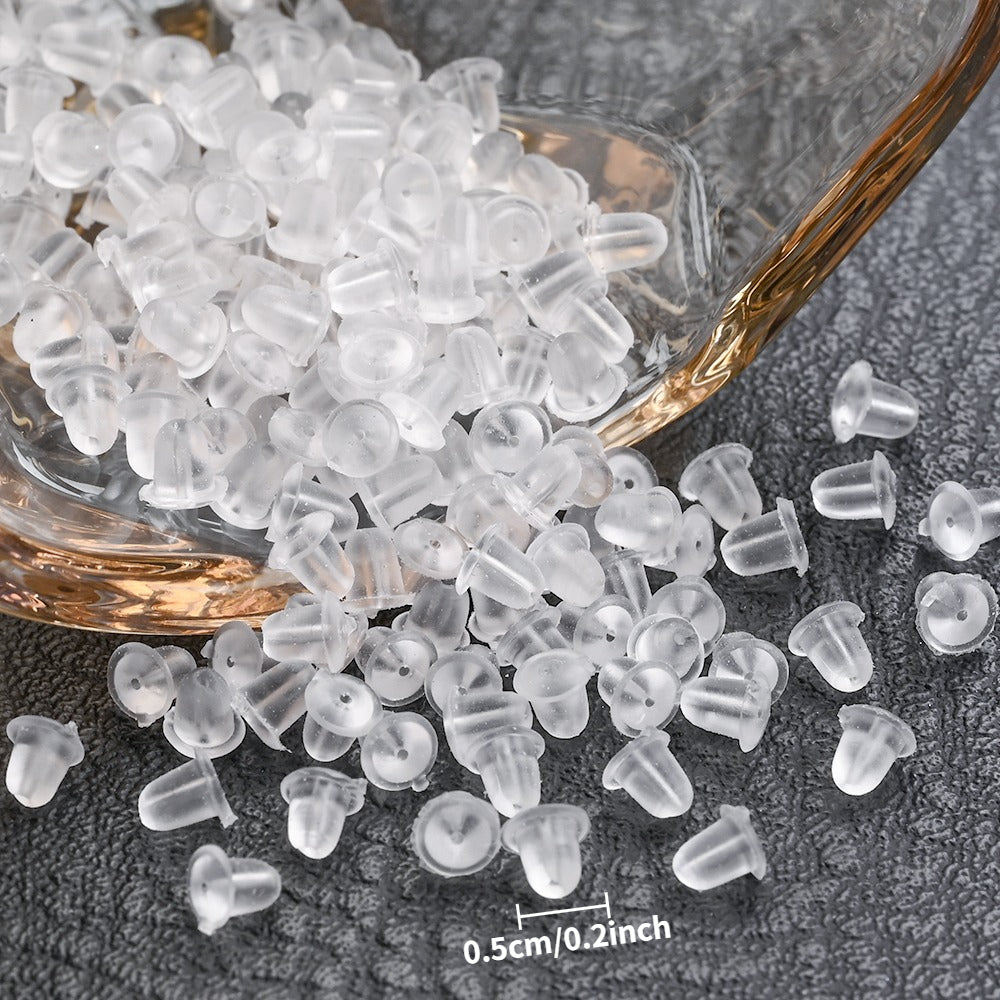 100PCS Soft Silicone Earring Back Set