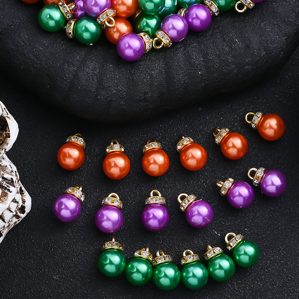 Vibrant Acrylic Charms with Rhinestone Caps