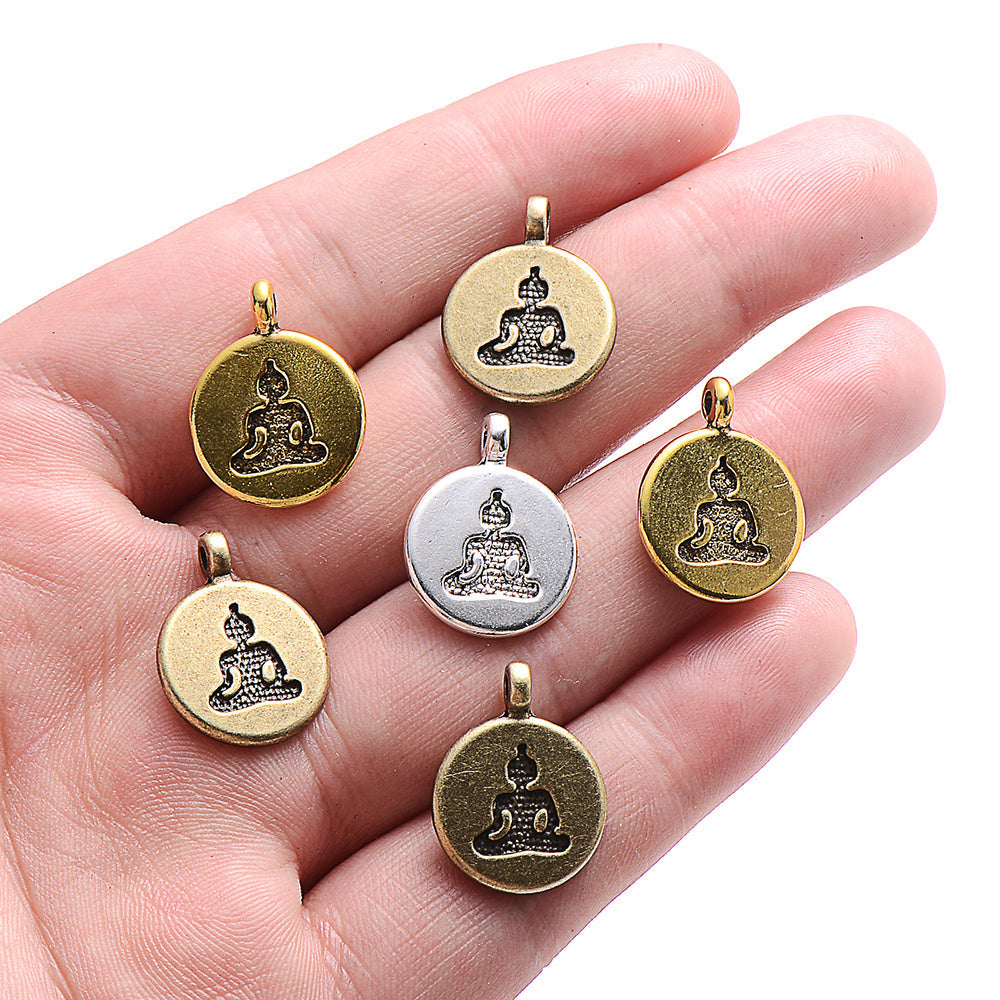 Round Buddha Alloy Pendants