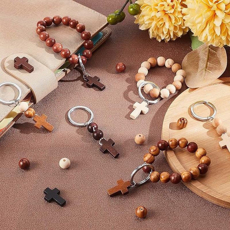 Natural Wood Cross Charms