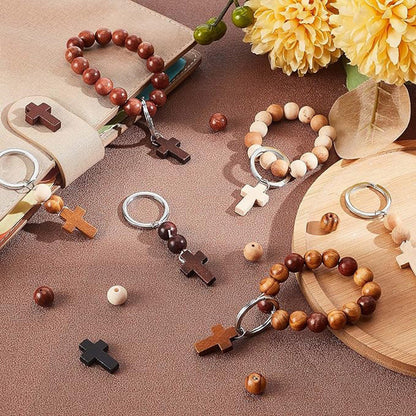 Natural Wood Cross Charms