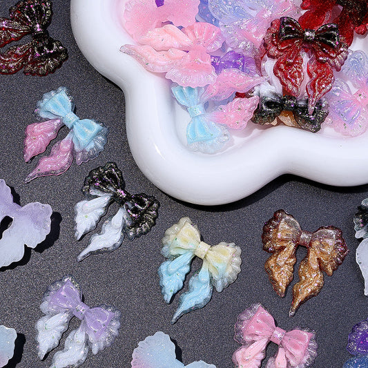 Glow Gradient Bow Resin Patches