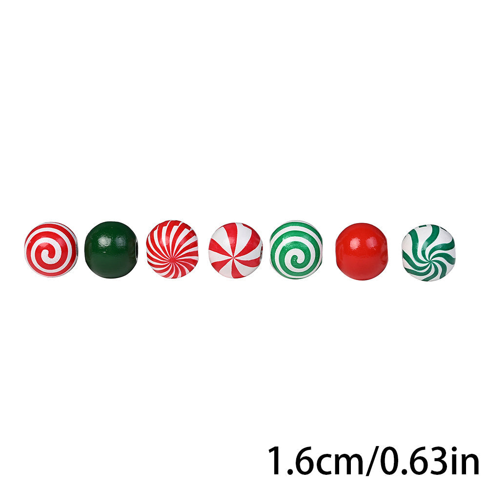 80/110-Piece Christmas Stripe Wooden Bead Set