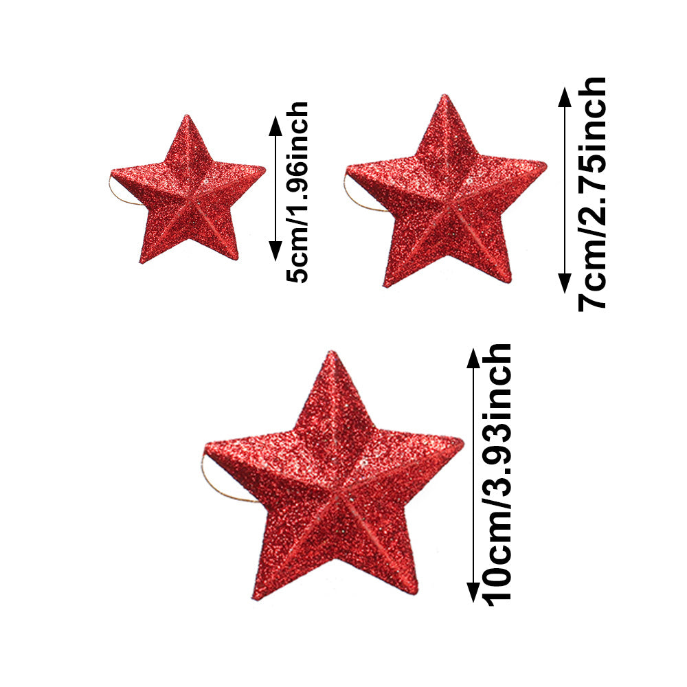 6-Piece Random Shiny Christmas Star Decorations