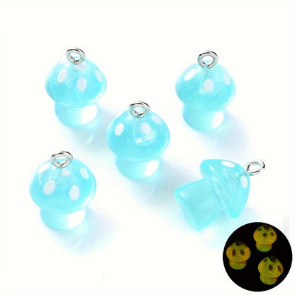 Luminous Mushroom Acrylic Charm Beads