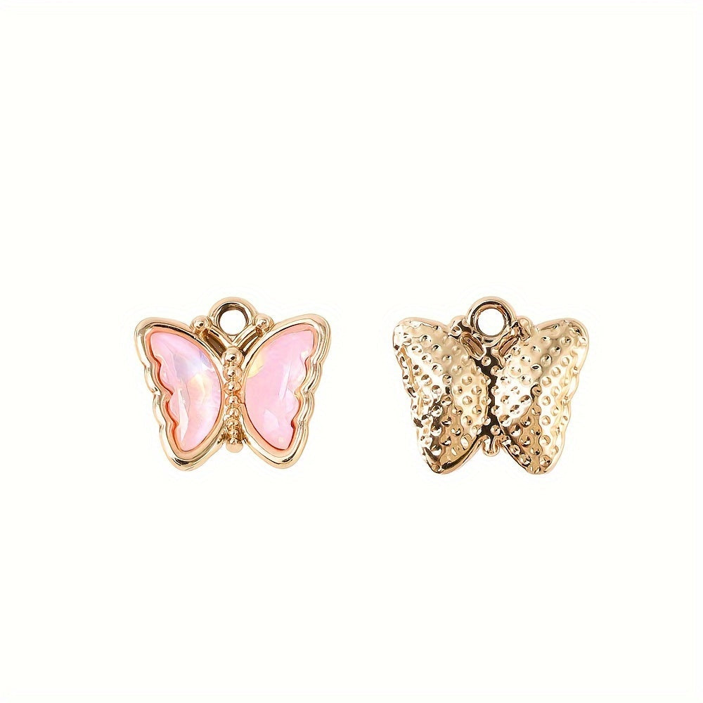 Colorful Alloy Butterfly Pendants