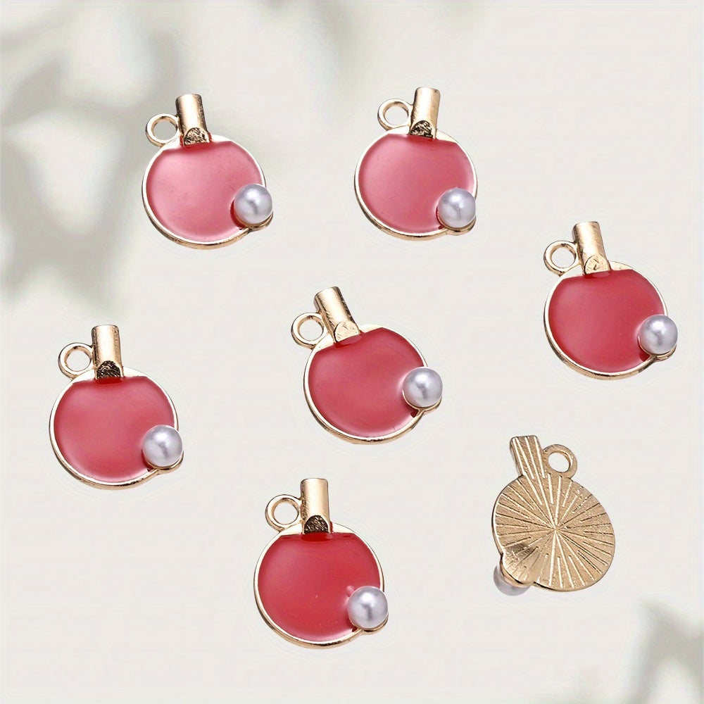 10PCS 12×17mm Colorful Table Tennis Acrylic Pendant Set