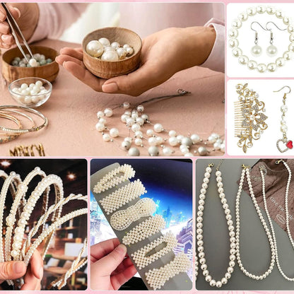 1095pcs/box White & Ivory Imitation Pearl Beads