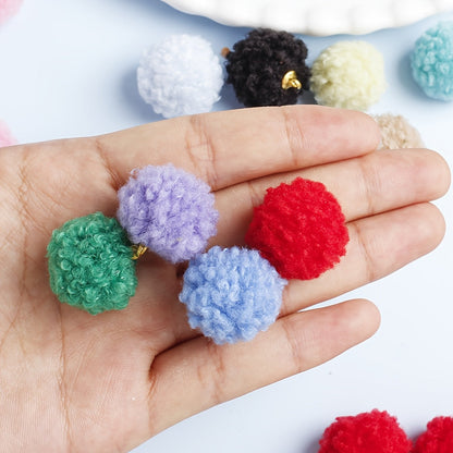 20PCS 20mm Fluffy Pom Pom Pendant Set