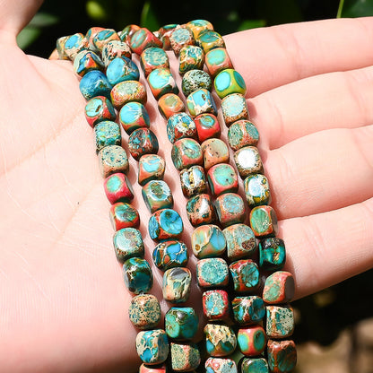 Orange Blue Stone Spacer Beads