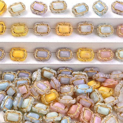 Fine Glitter Rectangle Acrylic Beads