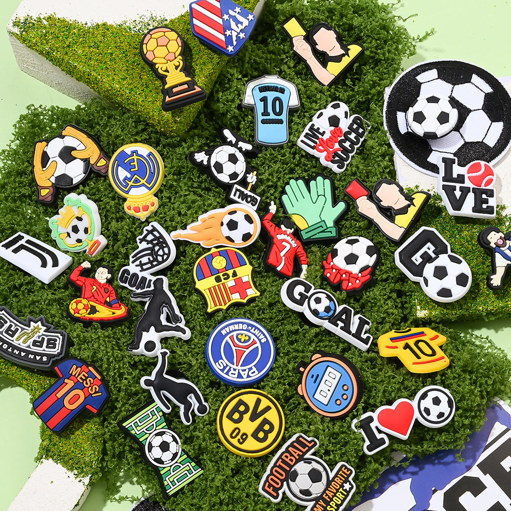 20/34-Piece PVC Soccer Shoe Charms