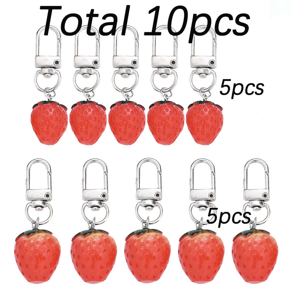 3D Strawberry Resin Pendant Charms