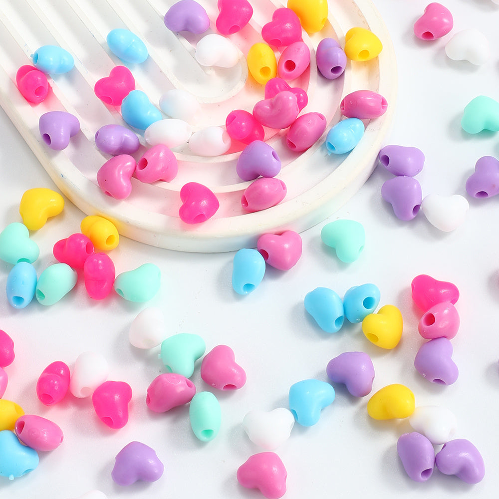 20-Piece Multicolor Heart-Shaped Silicone Beads