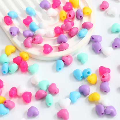 20-Piece Multicolor Heart-Shaped Silicone Beads