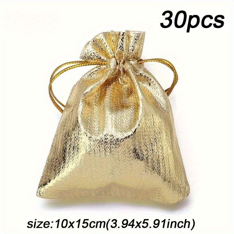 30-Piece Gold & Silver Drawstring Jewelry Gift Bags