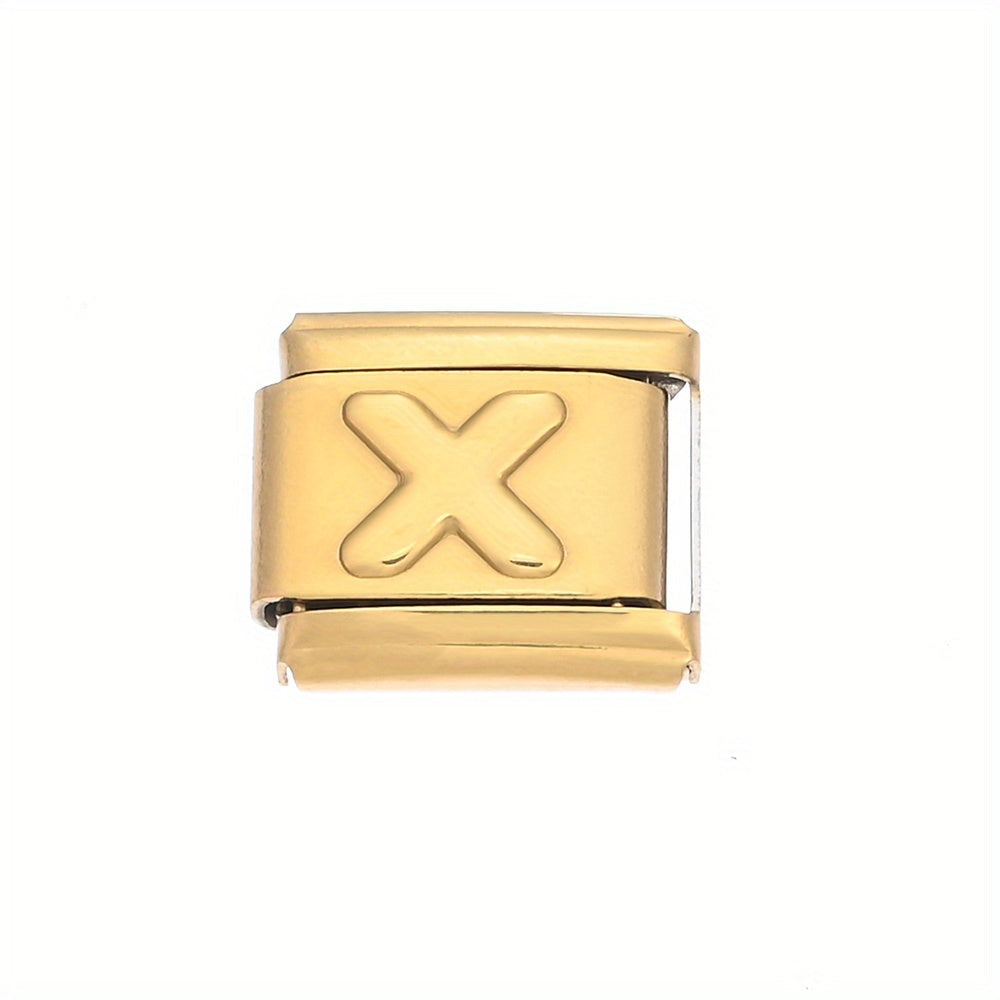 Golden Alphabet Alloy Bracelet Module
