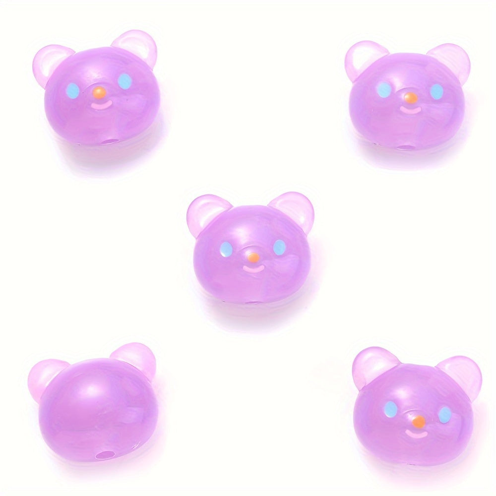Luminous Bear Head Acrylic Beads