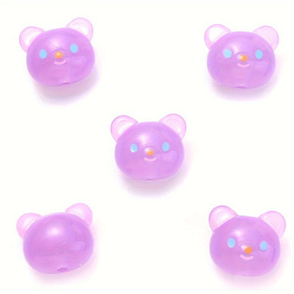Luminous Bear Head Acrylic Beads