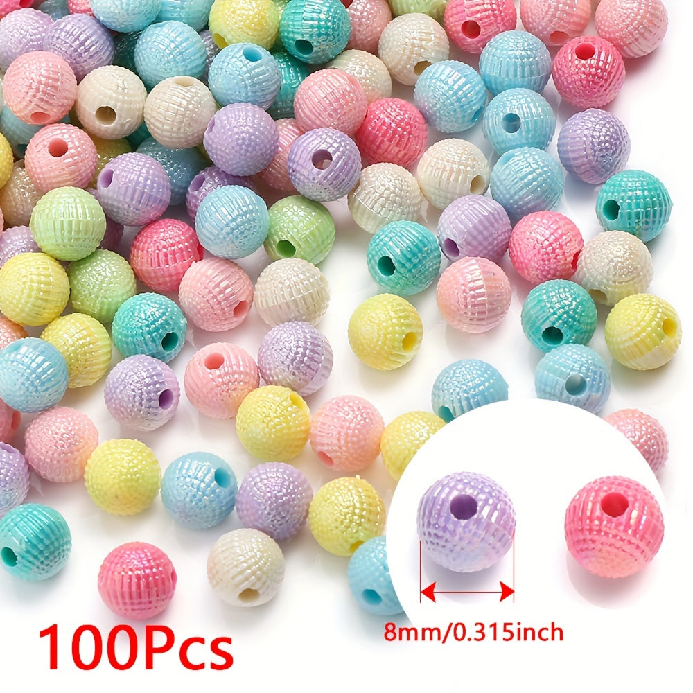50-100pcs 8/10mm Acrylic Spacer Beads Loose Macarone Jewelry Beads