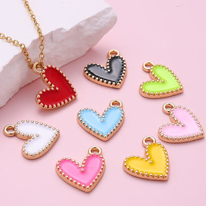 Enamel Heart Pendant Charms