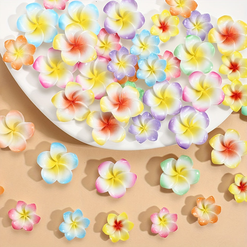 20PCS 20/24mm Frangipani Hawaiian Flower Resin Embellishments