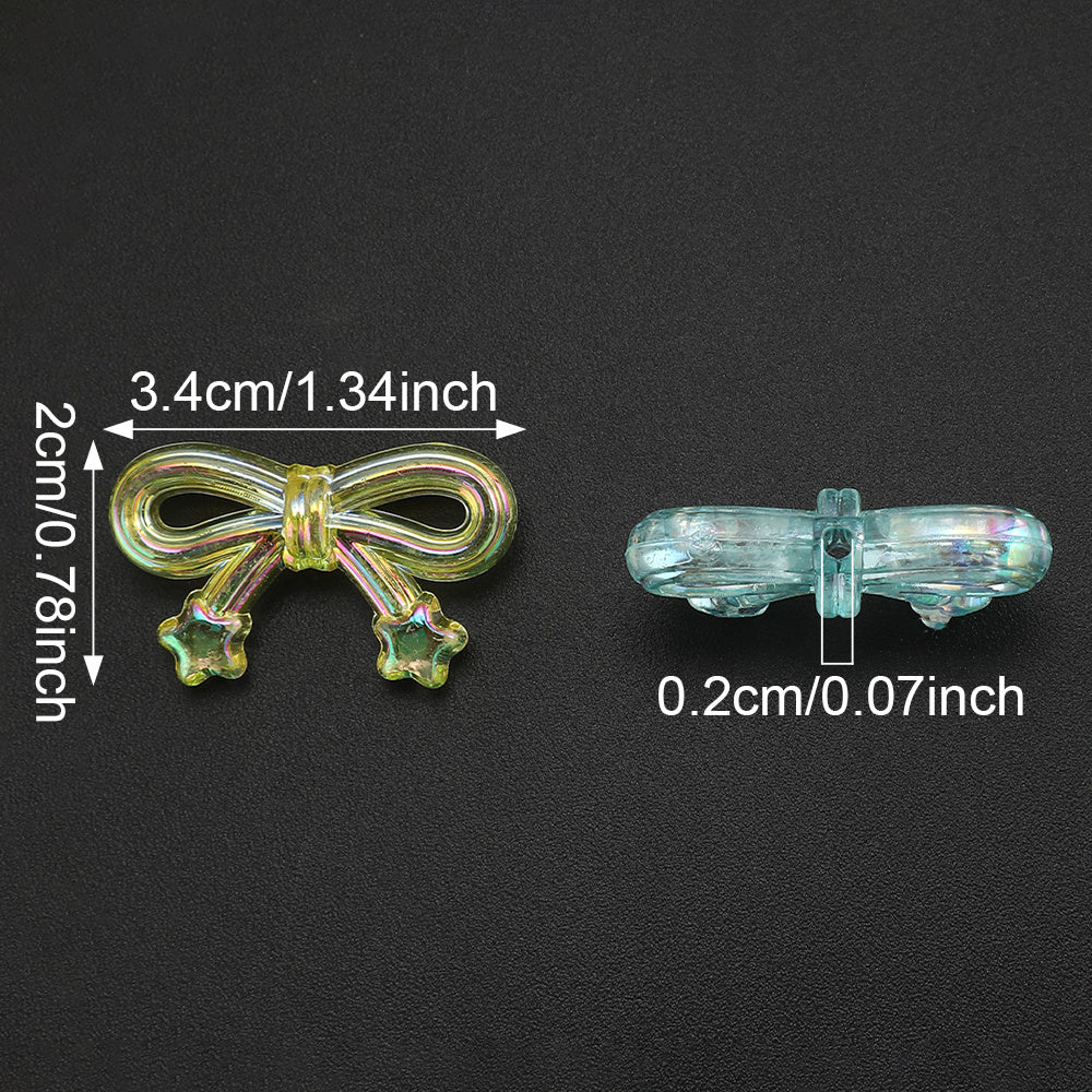 Transparent Star Bow Acrylic Beads