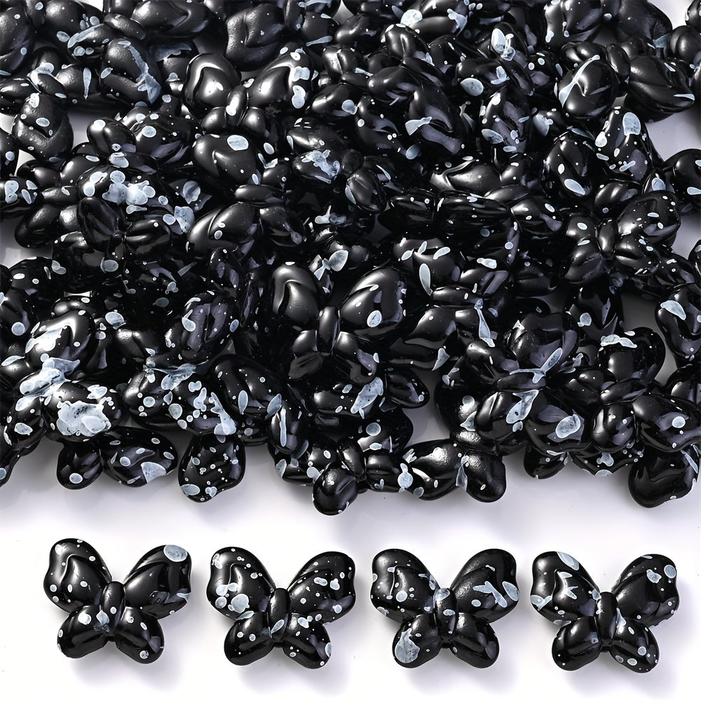 Black and White Butterfly Acrylic Beads