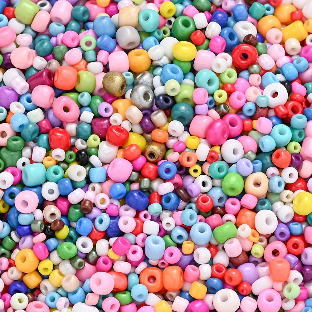 15g 2/3/4mm Solid Cream Beige Glass Seed Bead Set