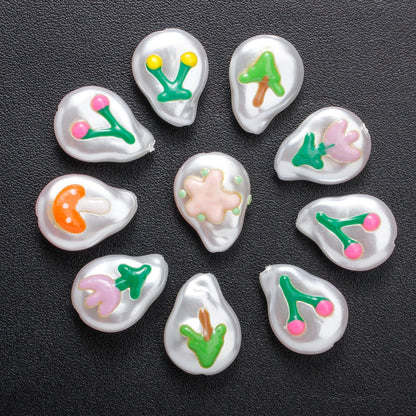 10PCS Water Drop Double-Sided Imitation Pearl Bead Set