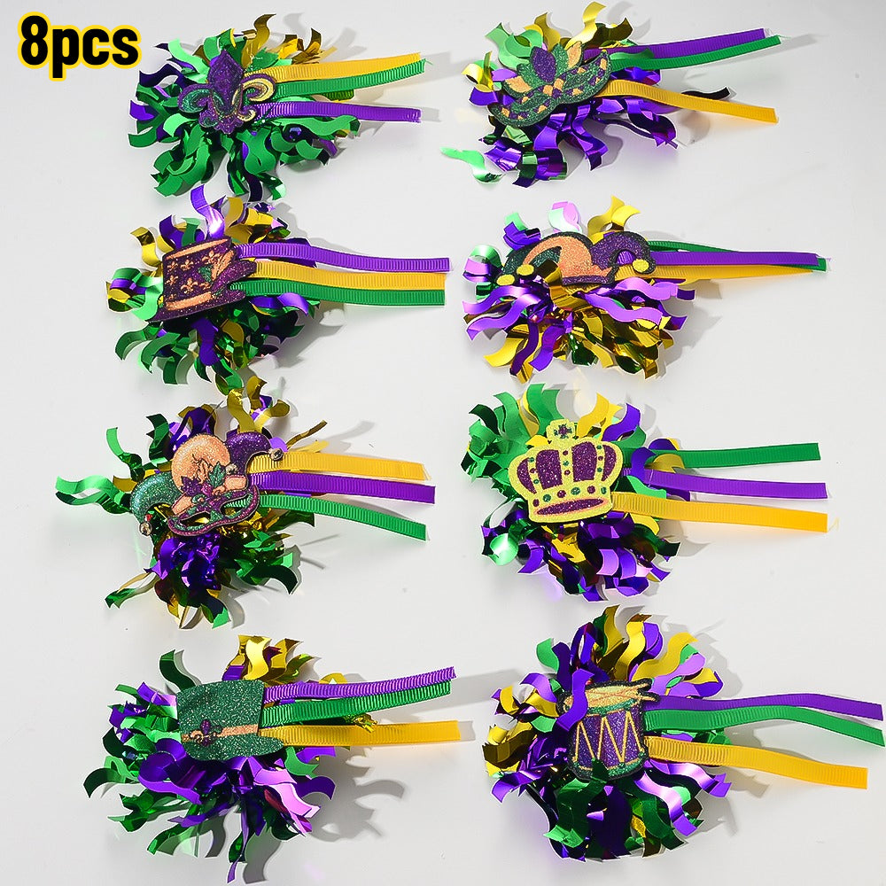 Mardi Gras Carnival Hair Clips