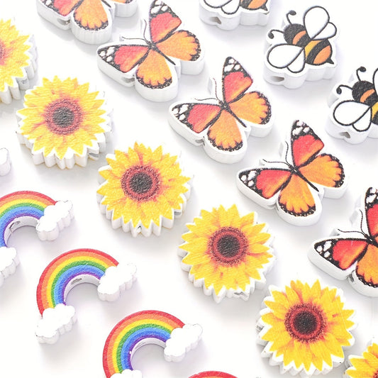 Summer Theme Wooden Beads