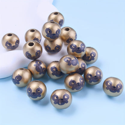 Animal Pattern Wooden Beads